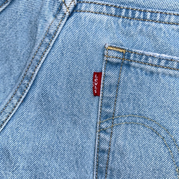 Classic Light Blue Distressed Jean Shorts - Picture 4 of 15